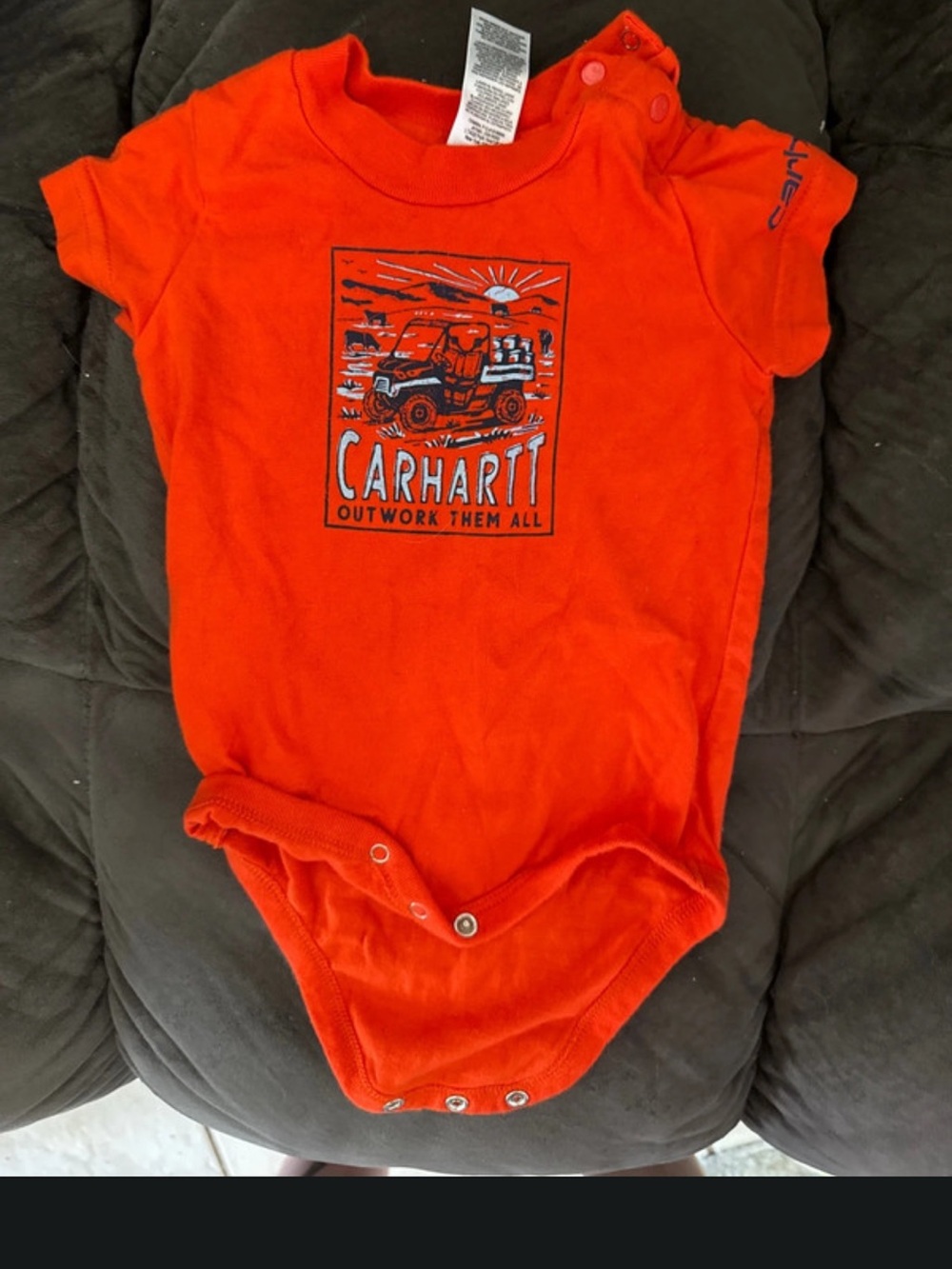 Carhartt Orange Graphic Kids One-Piece Bodysuit